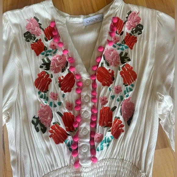 Chicwish Embroidered Midi Dress - Picture 3 of 5